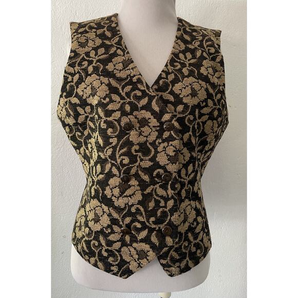 Vintage A Liz Claiborne Collection Petite Tapestry Vest Women's Petite Sz 8 - Picture 8 of 12